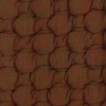 Moroso fabric sample, bronze woven texture, repeating rounded cell pattern with vertical greenish-brown stripes, labeled “big pois A5236”.