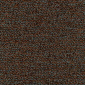 Moroso Claud fabric sample, bronze and teal textured weave, granular mottled pattern A7081–Claud 833.010, studio lighting.