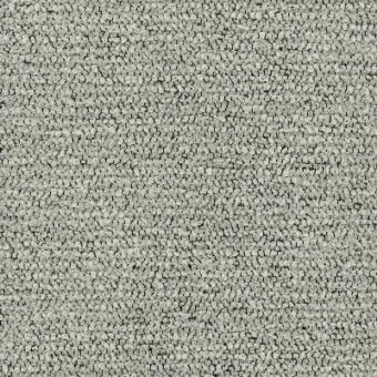 Moroso fabric texture sample, muted gray, granular surface with irregular particles and visible text “Claud 833.018 ice”.