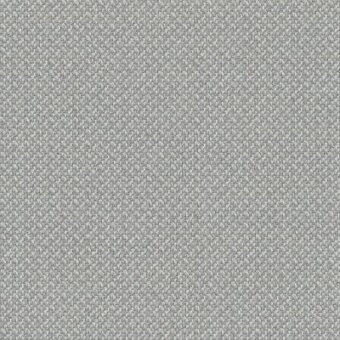 Moroso Cleo fabric, muted gray Linen (A6465), displays a dense, nubby weave with small square motifs and a matte finish.