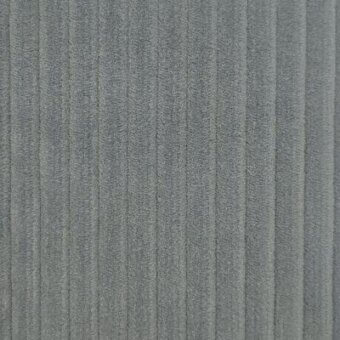 Moroso Cord Uno Reloaded fabric, stone gray, vertical ribbed texture, woven construction, matte finish, consistent linear pattern.