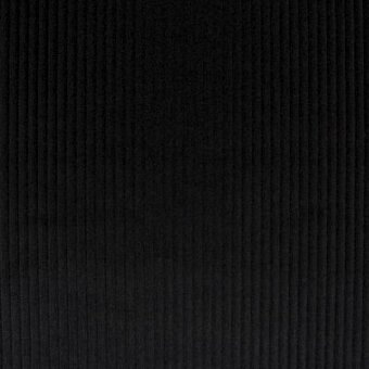 Black corduroy fabric texture displaying vertical ribs, Moroso Cord Uno Reloaded CA1419 099 sample with fabric details on dark gray background.