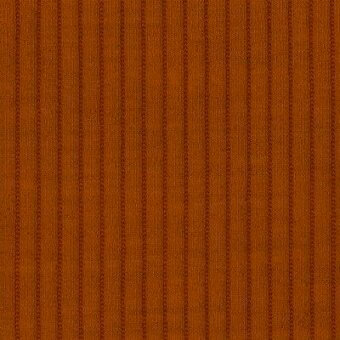 Terracotta ribbed fabric texture with consistent vertical lines, woven construction, matte finish, and product code details visible.