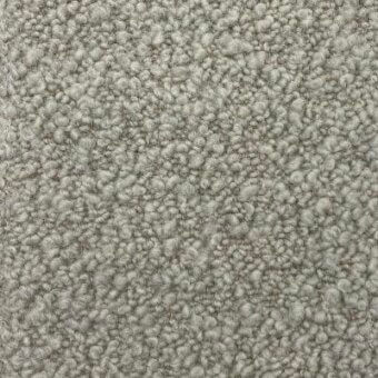Fabric texture sample in silver-gray showcases a dense, nubby surface with granular consistency and subtle heathering; integrated text reads “moroso trono a1432”.