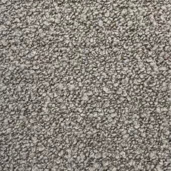 Moroso Trono fabric sample, gray woven texture, nubby pile with matte finish, labeled “iron” color, code a1447, uniform construction.
