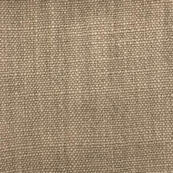 Moroso Zoran fabric sample, beige burlap texture, dense grid weave with brown threads, label details “zoran 002 beige”.