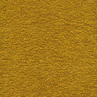 Gold fabric swatch displaying a dense, granular woven texture with subtle tonal variations and an uneven, slightly raised pile surface.