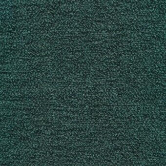 Emerald green fabric sample with looped pile texture, displaying Moroso Clunis collection details: a6849 – clunis 779.027 emerald – y.