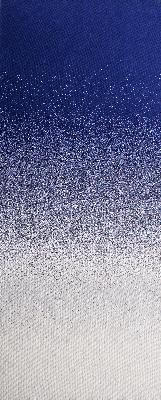 Textile gradient from royal blue to white, densely speckled with white particles, creating a blurred texture; sample labeled “moroso blur a7193”.