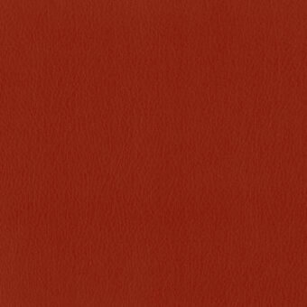 Reddish-brown leather texture swatch with irregular grain, matte finish, and consistent rosso lacca color, presented on a neutral backdrop.
