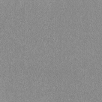 Leather texture sample in metal grey with a fine, irregular grain pattern; studio shot displaying material characteristics and product code.