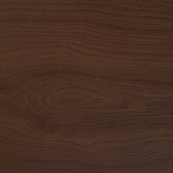 Wild Tabacco Oak wood texture, dark brown, swirling grain pattern with matte finish and subtle horizontal streaks.