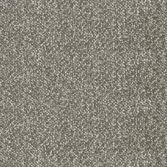 Woven fabric sample in gray-brown tones displays a dense, irregular texture with interwoven light threads and subtle tonal variations; Pacini & Cappellini B34.