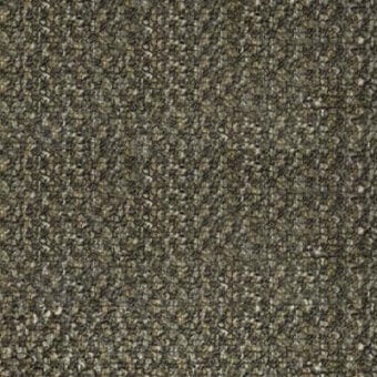 Olive green fabric texture, granular weave with brown and gray mottling, close-up view displaying ‘pacini & cappellini’ label detail.