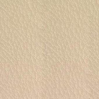 Beige pebble-grain leather texture with fine linear pattern against white, showing subtle sheen and smooth surface, material sample.