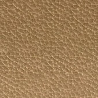 Leather texture sample, cacao brown color, with a dense pebbled grain and matte finish for durable upholstery.