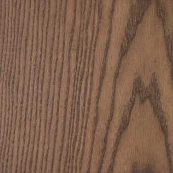 Ash wood texture, walnut stain, vertical grain pattern with knots, smooth lacquered finish, warm brown tones, detailed surface.
