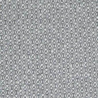 Cool gray woven fabric with a repeating rectangular block pattern and metallic silver threads, displaying a subtle sheen and uniform density.