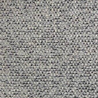 Heathered fabric sample, off-white, charcoal, navy, dense bouclé weave with nubby loops, textured surface, Porada Tammy 0s collection.