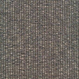 Woven fabric sample, muted gray with heathered texture, featuring beige and charcoal threads in a grid pattern, slightly raised nubby surface.
