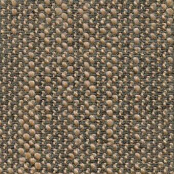 Madras fabric sample, beige circular texture, woven brown base, coarse natural fiber, regular grid structure, Porada collection.