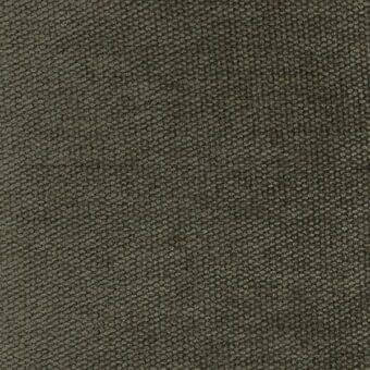 Porada fabric sample, Moran 106, muted olive green, dense nubby texture, short pile weave, heathered tonal variations, studio lighting.