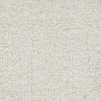 Creamy off-white woven fabric texture with a nubby, heathered surface and patchwork construction; Porada fabric sample labeled.