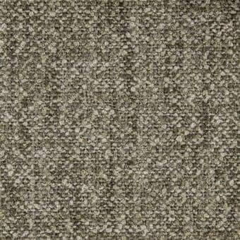 Olive green textured fabric sample with mottled tone and speckled beige inclusions, displaying a raised, woven surface.