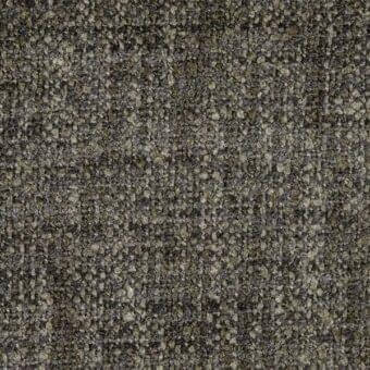 Gray-green textured fabric sample displaying a mottled, granular pattern with beige and dark gray elements, featuring a subtle woven horizontal structure.