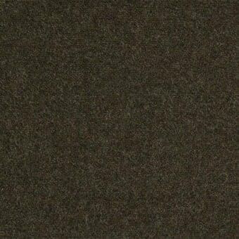 Olive green serge fabric (c) from Porada’s fabrics range, model 043, features a dense, matte, felted weave with beige and brown speckles.