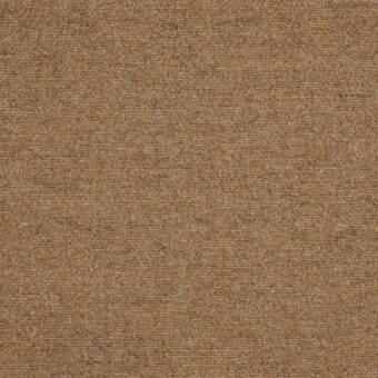 Brown woven fabric texture, heathered blend of beige and gold, rectilinear weave, matte finish, Porada serge 055 collection sample.