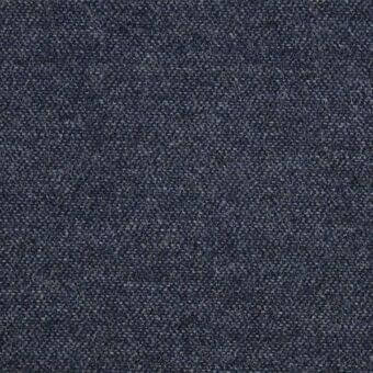 Porada fabric sample, dark blue-gray serge, tightly woven granular texture with subtle tonal variations and a matte finish.