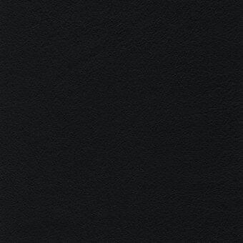 Black leather sample with fine granular texture, matte finish, and subtle tonal variations indicating natural grain; identified as L622.