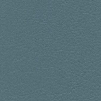 Blue-gray leather texture sample with a mottled, embossed grain and matte finish from the Porada leather collection.