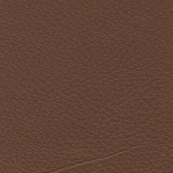 Brown leather texture sample with fine grain, matte finish, and diagonal crease, labeled “porada > leathers > leather (plus) > 48”.