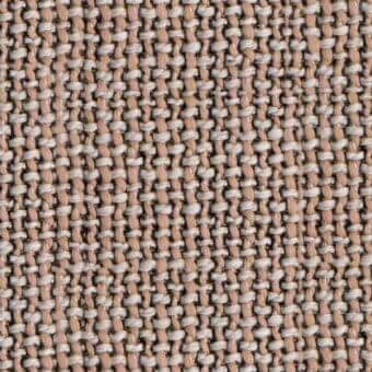 Rose fabric sample with interlaced weave, muted pink and off-white threads, matte texture, Potocco “arte a1e rosa” indoor fabric.