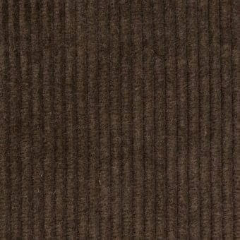 Brown corduroy fabric “Brera A4F Tronco” by Potocco features a vertical rib pattern and matte finish, displaying tonal variations in the weave.
