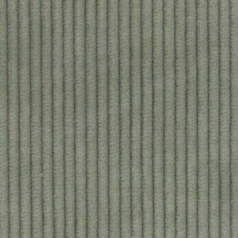 Sage green corduroy fabric texture with narrow vertical ribs and a consistent matte finish, displaying a subtle linear pattern.