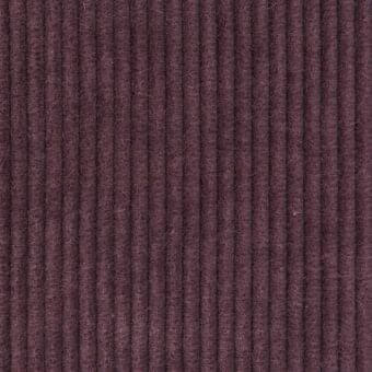 Brera A4i Lilla fabric sample displays a vertical corduroy weave in muted deep purple, with a soft, fuzzy texture and consistent ribbed structure.