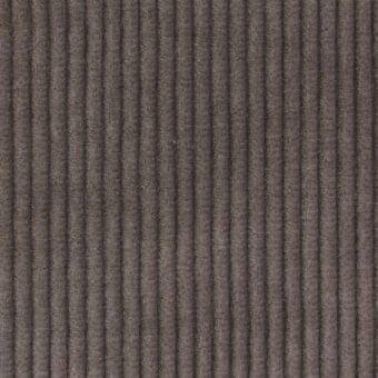 Potocco Brera A4K Tortora Scuro corduroy fabric displays a vertical rib pattern in dark brown with a matte finish and raised texture.