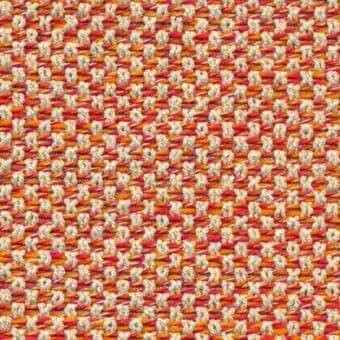 Potocco Cielo A6L Mattone fabric sample, orange and beige plain weave, dense textured surface with matte finish.