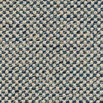 Potocco Cielo A6I Blu Oltremare fabric, twill weave with off-white and deep blue knots, dense textured surface.