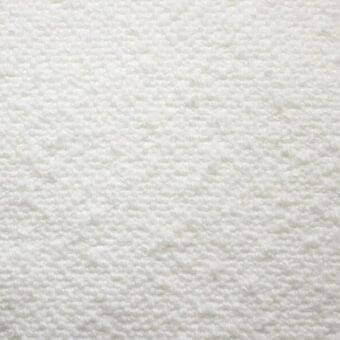 Potocco Dafne B2A Bianco fabric texture, looped pile in off-white, uniform surface with granular appearance, studio lighting.