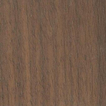 Walnut-stained ash wood texture displaying a linear grain pattern, warm medium-brown tones, and a smooth matte finish with subtle tonal variations.