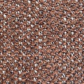 Presotto Lanzarote fabric B LNZ102, brown woven textile with speckled gray and off-white threads, dense irregular nubby texture.