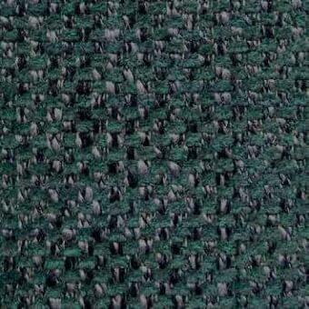 Presotto Lanzarote fabric, dark teal woven textile, dense grid pattern with speckled gray threads, muted earthy tones, textured surface.