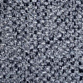 Dark gray Presotto Lanzarote fabric sample with a dense, nubby weave and matte finish, labeled “b lnz205”.