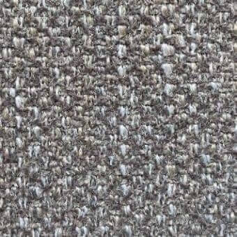 Presotto Lanzarote fabric, gray woven texture, irregular surface with beige and light blue thread details, durable upholstery material.