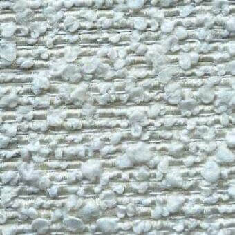 Orsotto fabric sample, pale silvery-white, dense irregular raised texture with horizontal woven ridges and matte finish.