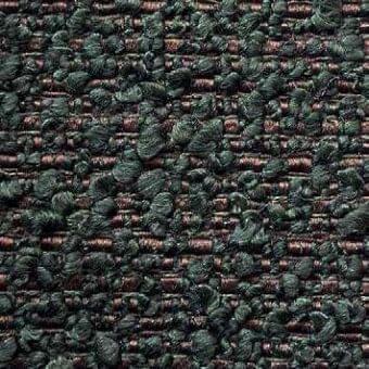 Presotto orsetto fabric, forest green woven textile, dense nubby pile with reddish-brown linear pattern and matte finish.